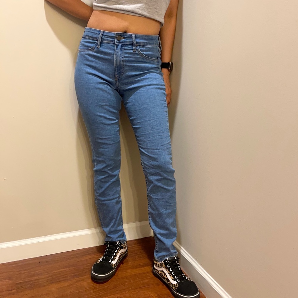 H&M Blue Denim Highrise Skinny Jeans size 6